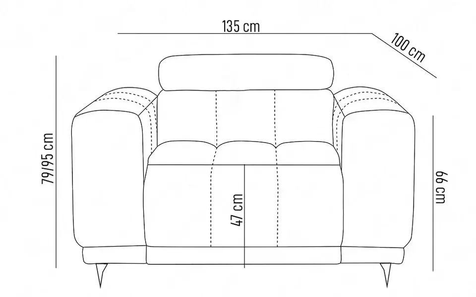 GUSTO Armchair dimensions drawing