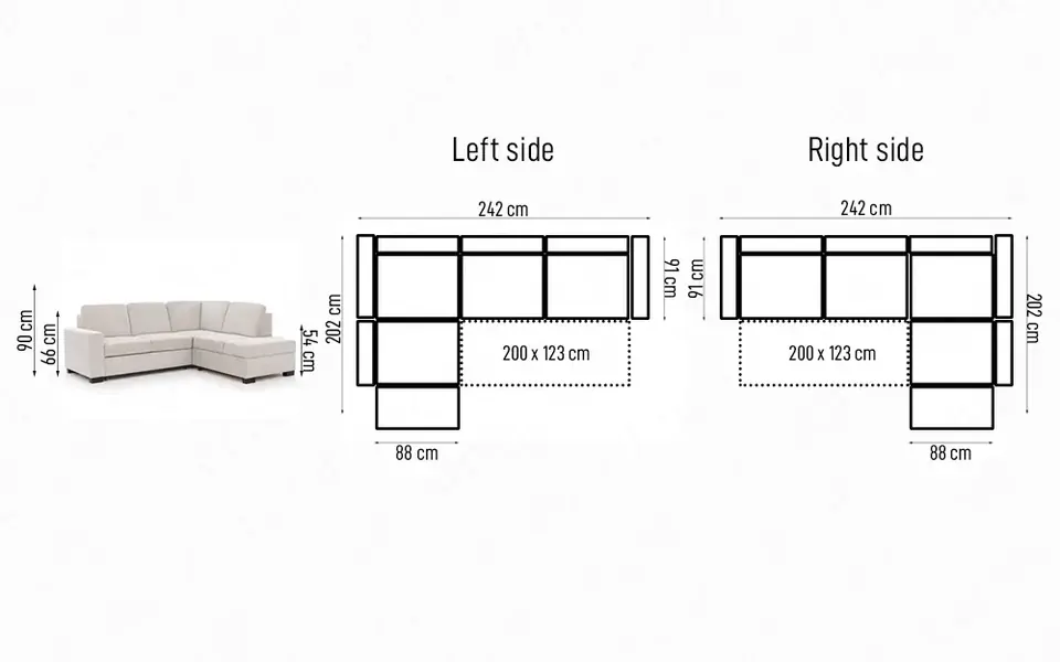 TORONTO Open dimensions drawing